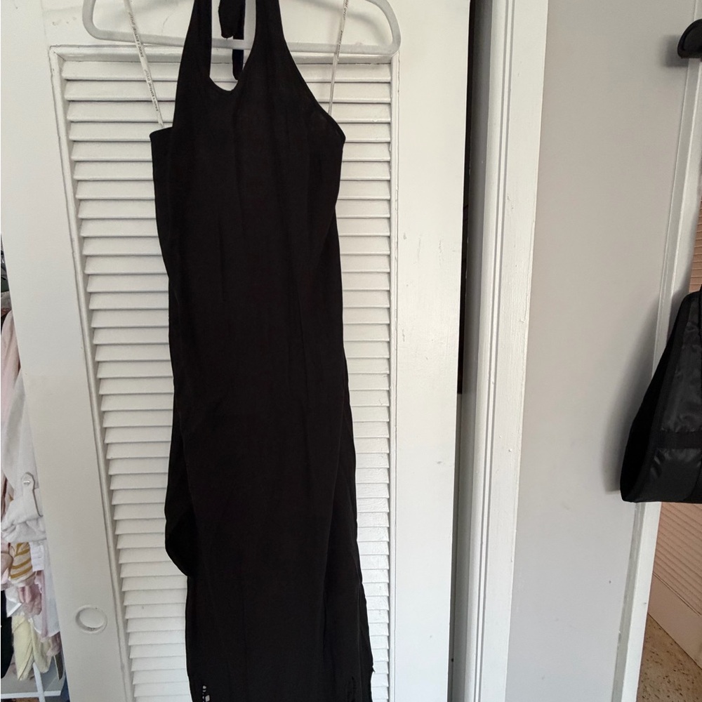 Free People Black Halter Midi Dress